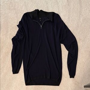 River Island Dark Blue Zip-Up Sweater